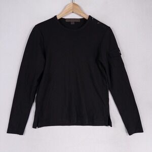 Democracy Top Shirt Womens Small Black Sleeve Cargo Pocket 90s Y2K Made In USA